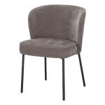 chaise de salle a manger rembourée fantine_esprit rotin home (10) Chaise rembourrée taupe Fantine avec structure noire pour salle à manger.