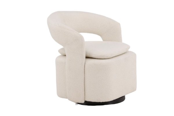 Fauteuil bouclette blanc Hardy