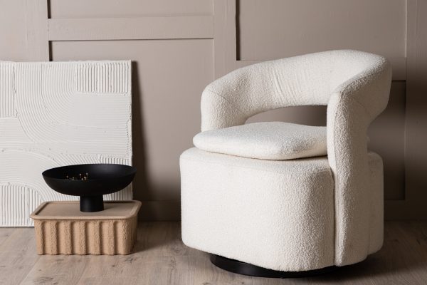 Fauteuil bouclette blanc Hardy