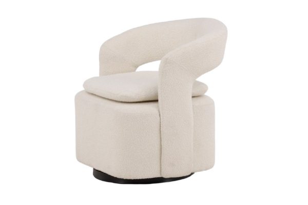 Fauteuil bouclette blanc Hardy