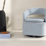 Fauteuil bouclette bleu Hardy