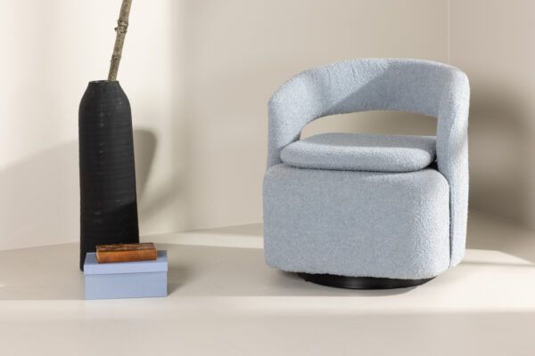 Fauteuil bouclette bleu Hardy