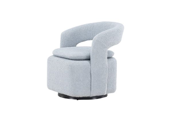 Fauteuil bouclette bleu Hardy