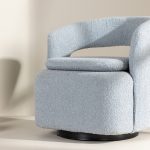 Fauteuil bouclette bleu Hardy