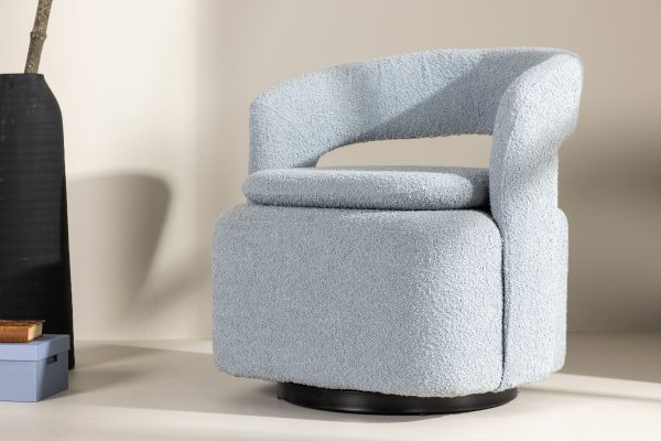 Fauteuil bouclette bleu Hardy