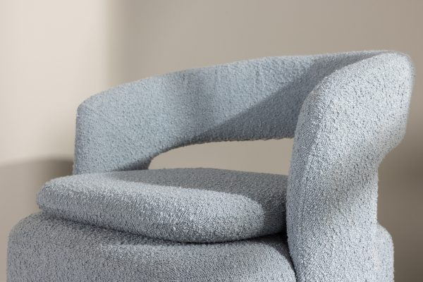 Fauteuil bouclette bleu Hardy