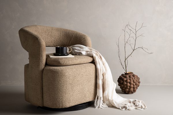 Fauteuil bouclette marron Hardy