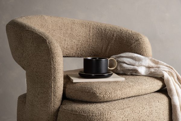 Fauteuil bouclette marron Hardy