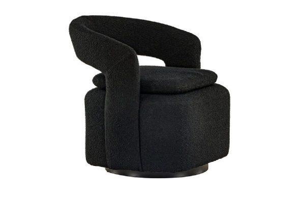 Fauteuil bouclette noir Hardy