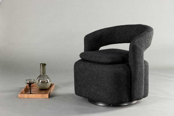 Fauteuil bouclette noir Hardy