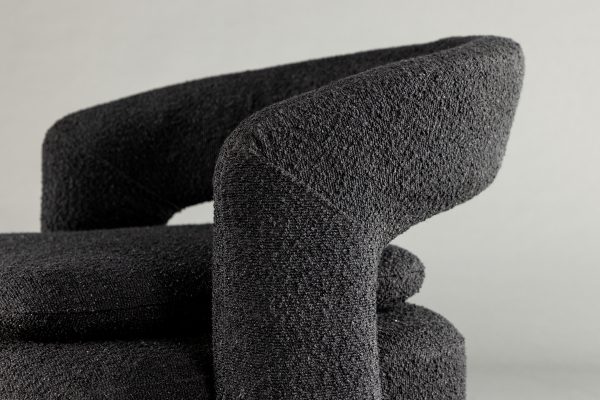 Fauteuil bouclette noir Hardy