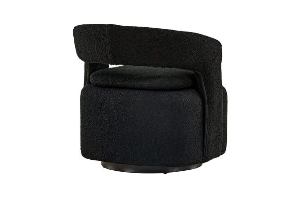 Fauteuil bouclette noir Hardy