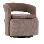 Fauteuil en velours marron Hardy avec tissu côtelé Manchester et design vintage contemporain pour salon