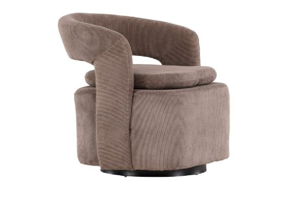 Fauteuil en velours marron Hardy