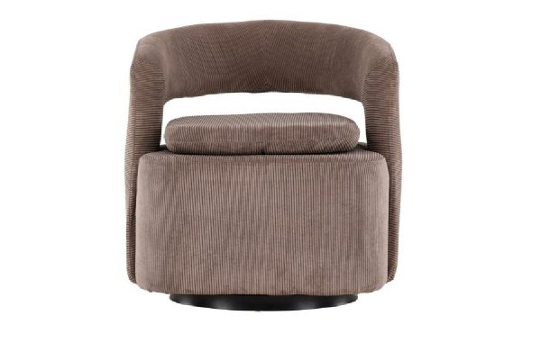 Fauteuil en velours marron Hardy