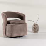 Fauteuil en velours marron Hardy