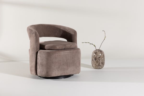 Fauteuil en velours marron Hardy