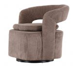 Fauteuil en velours marron Hardy