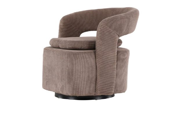 Fauteuil en velours marron Hardy