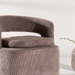 Fauteuil en velours marron Hardy