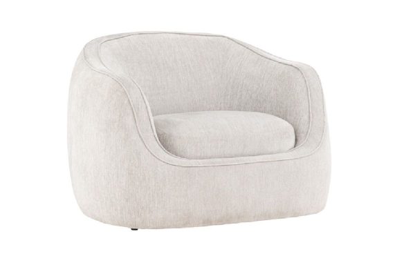 fauteuil de salon gris clair eliot esprit rotin home (1) Fauteuil de salon gris clair Eliot en tissu avec dossier enveloppant et assise profonde dans un intérieur contemporain