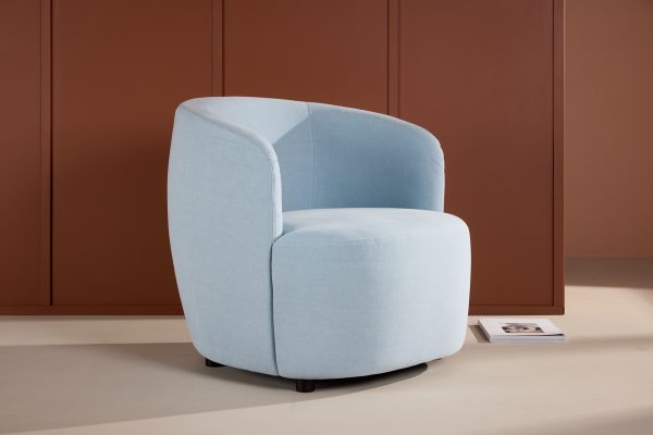 Fauteuil de salon bleu Bora