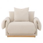 Fauteuil beige Moris