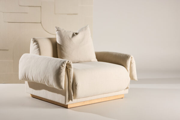 Fauteuil beige Moris