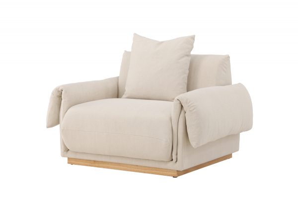 Fauteuil beige Moris
