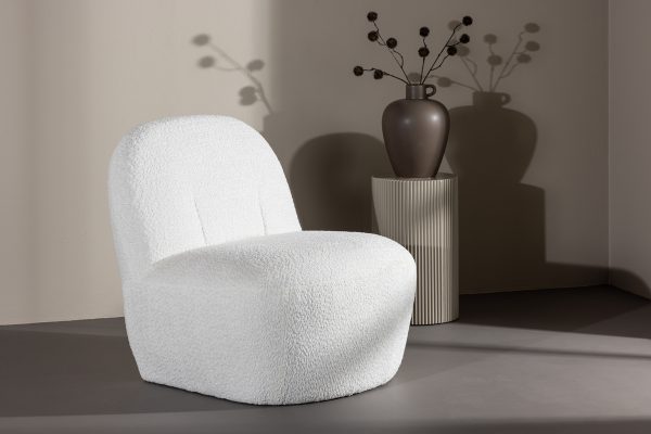 Fauteuil bouclette blanc Maho