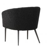 Fauteuil en tissu peluche noir Floris