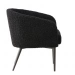 Fauteuil en tissu peluche noir Floris