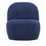 Fauteuil en velours bleu Maho