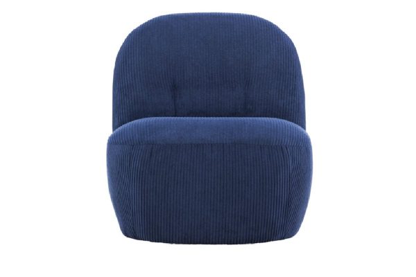 Fauteuil en velours bleu Maho