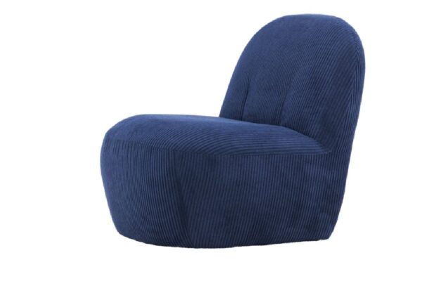 Fauteuil en velours bleu Maho