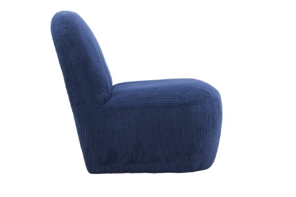 Fauteuil en velours bleu Maho