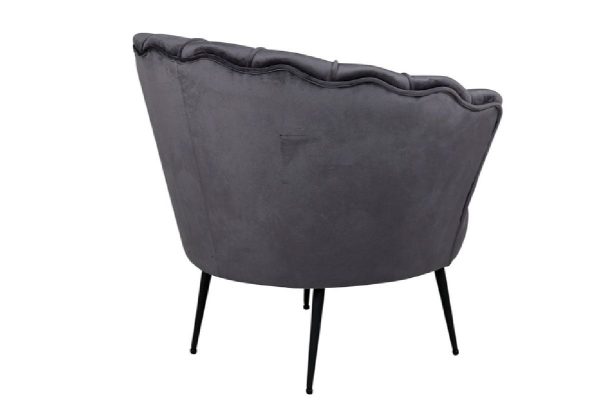 fauteuil en velours forme coquillage esprit rotin home (10) Fauteuil en velours Cappel