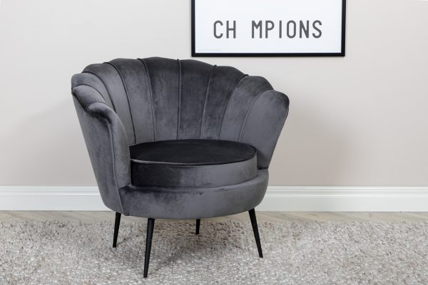 fauteuil en velours forme coquillage esprit rotin home (2) Fauteuil en velours Cappel