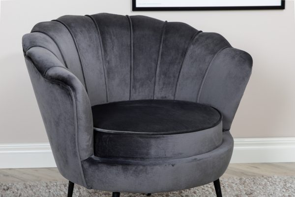 fauteuil en velours forme coquillage esprit rotin home (3) Fauteuil en velours Cappel