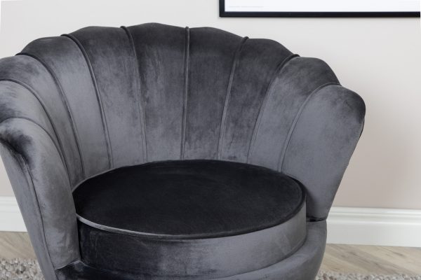 fauteuil en velours forme coquillage esprit rotin home (4) Fauteuil en velours Cappel