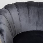 fauteuil en velours forme coquillage esprit rotin home (5) Fauteuil en velours Cappel