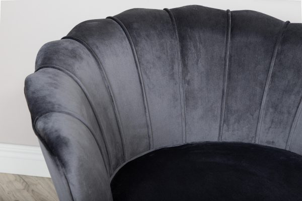 fauteuil en velours forme coquillage esprit rotin home (5) Fauteuil en velours Cappel