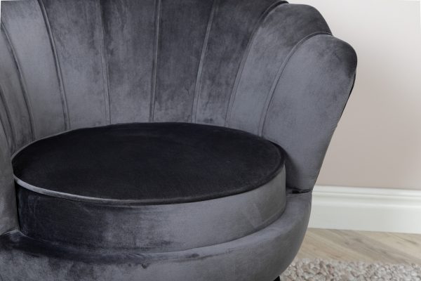 fauteuil en velours forme coquillage esprit rotin home (6) Fauteuil en velours Cappel