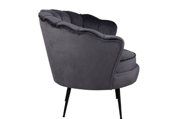 fauteuil en velours forme coquillage esprit rotin home (9) Fauteuil en velours Cappel