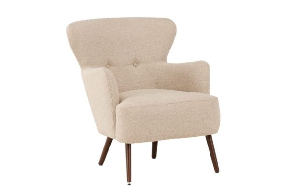 fauteuil lias tissu bouclette a dossier haut (1) (1) Fauteuil design Lias à dossier haut