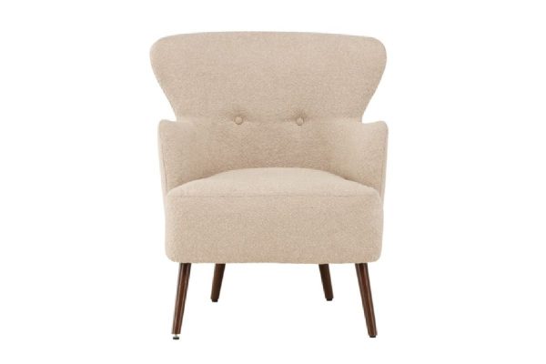 fauteuil lias tissu bouclette a dossier haut (2) Fauteuil design Lias à dossier haut
