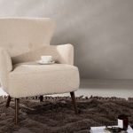 fauteuil lias tissu bouclette a dossier haut (3) Fauteuil design Lias à dossier haut