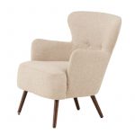 fauteuil lias tissu bouclette a dossier haut (5) Fauteuil design Lias à dossier haut