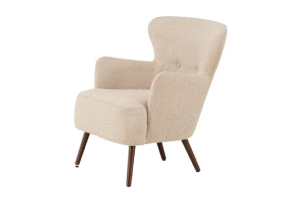 fauteuil lias tissu bouclette a dossier haut (5) Fauteuil design Lias à dossier haut