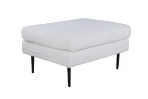 pouf blanc teddy bosco esprit rotin home (11) Pouf blanc teddy Bosco en tissu peluche polyester avec pieds acier noir pour salon ou chambre